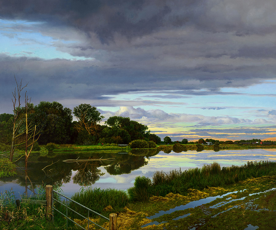 "Landschaft an der Leda - Hommage  van Ruisdael", 2016